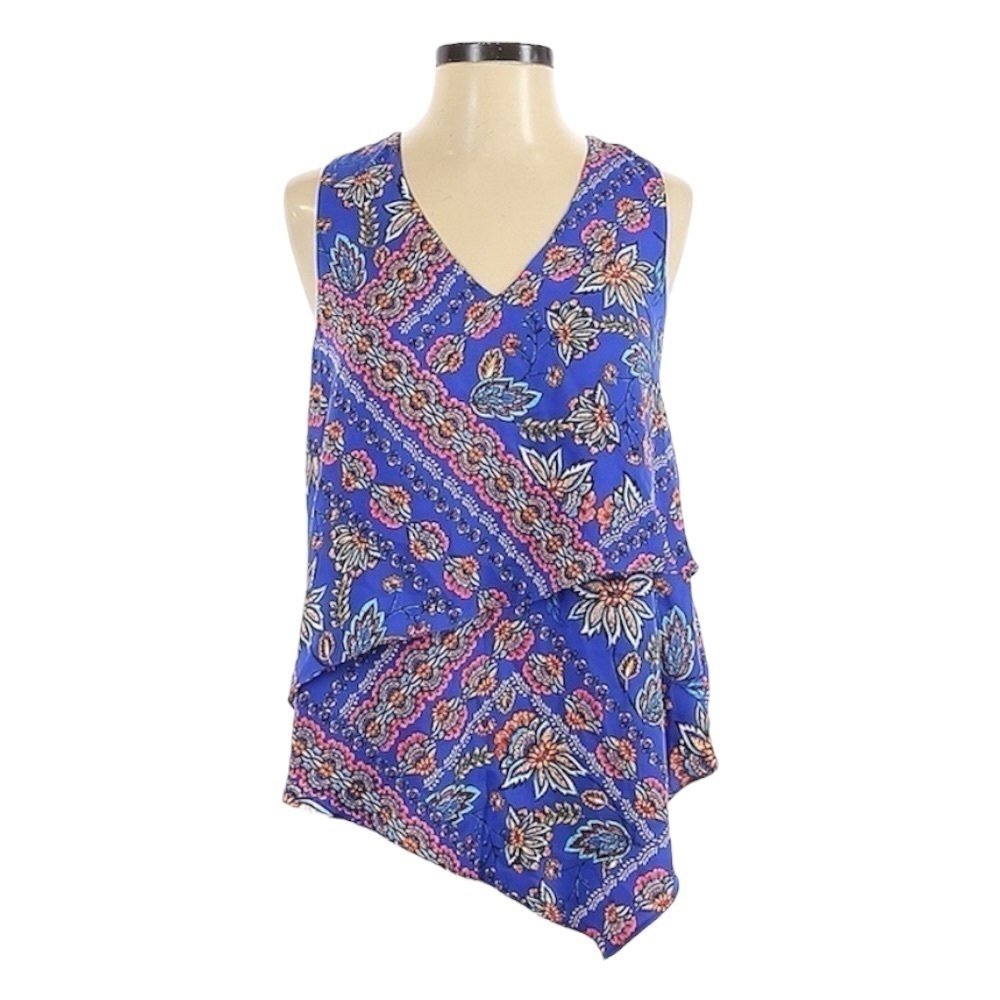 Laundry by Shelli Segal Draped Floral Colorful Blouse NWT